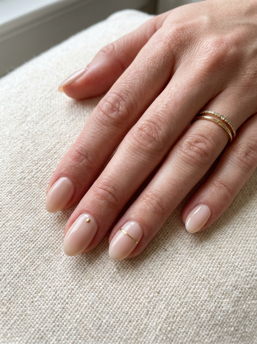 Basic Nails mit Mini-Akzent als Basic Nails Inspiration 2026